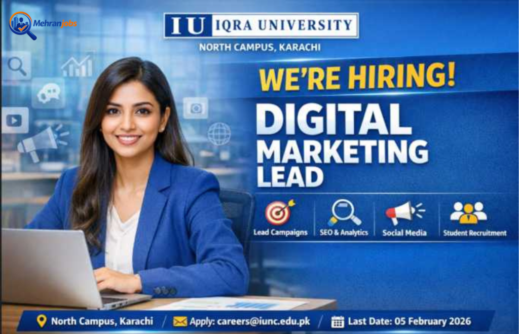 Iqra University Karachi Digital Marketing Lead Job 2026
