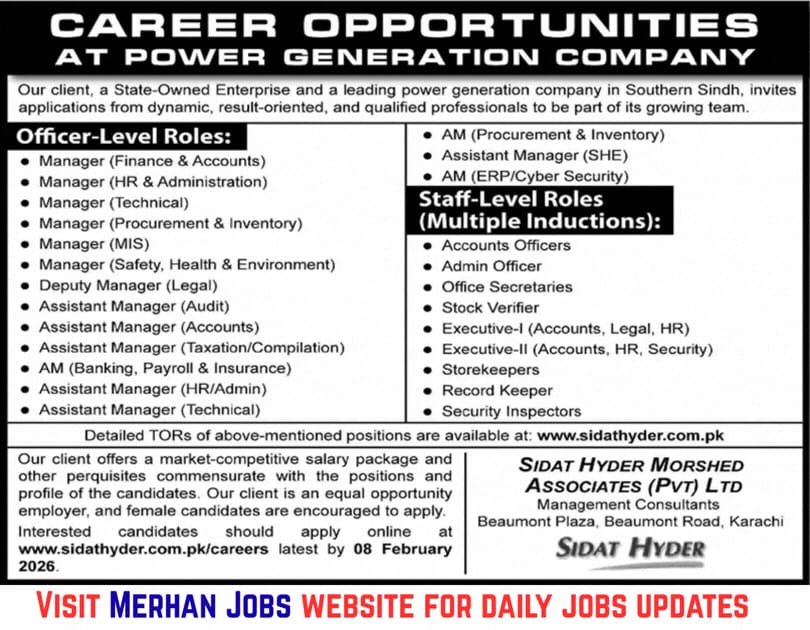 Sidat Hyder Morshid Associates Pvt Ltd Pakistan Jobs