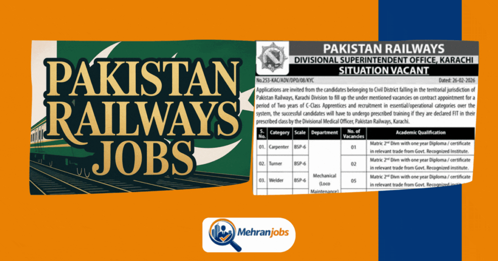 Pakistan Railways Karachi Division Jobs 2026 March
