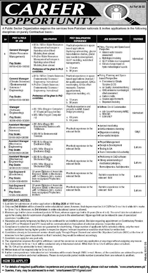 SUPARCO Jobs 2026 – Assistant Manager & Technical Positions in Pakistan