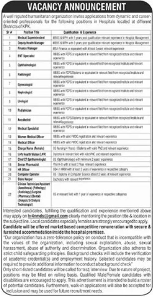 NGO Jobs in KPK August 2026