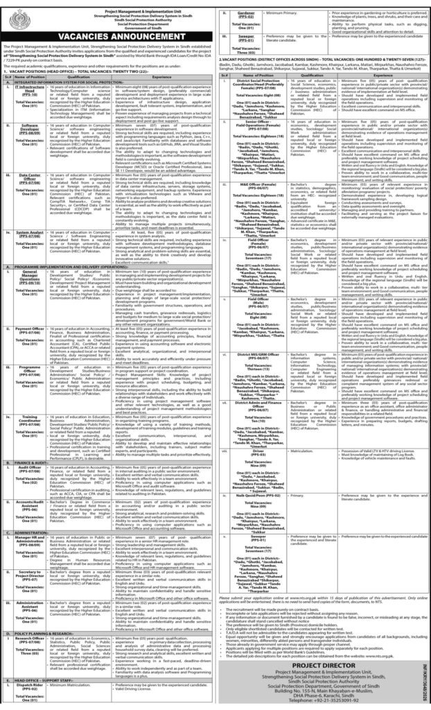 Sindh Social Protection Authority Jobs August 2026 Apply Online Now