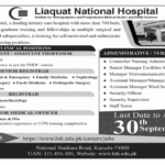 Liaquat National Hospital Karachi Jobs September 2026