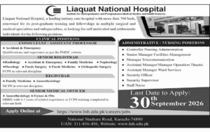 Liaquat National Hospital Karachi Jobs September 2026