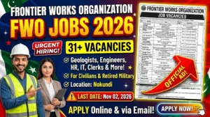 Frontier Works Organization FWO Jobs Advertisement October 2026