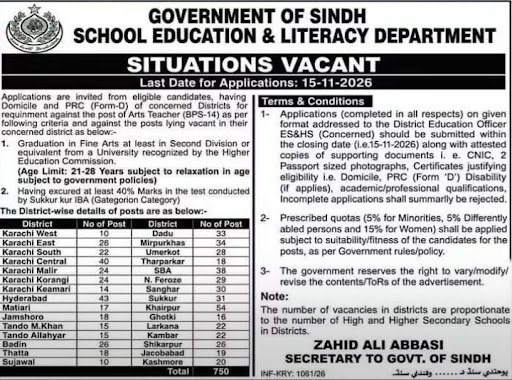 SELD Art Teacher Jobs October 2026